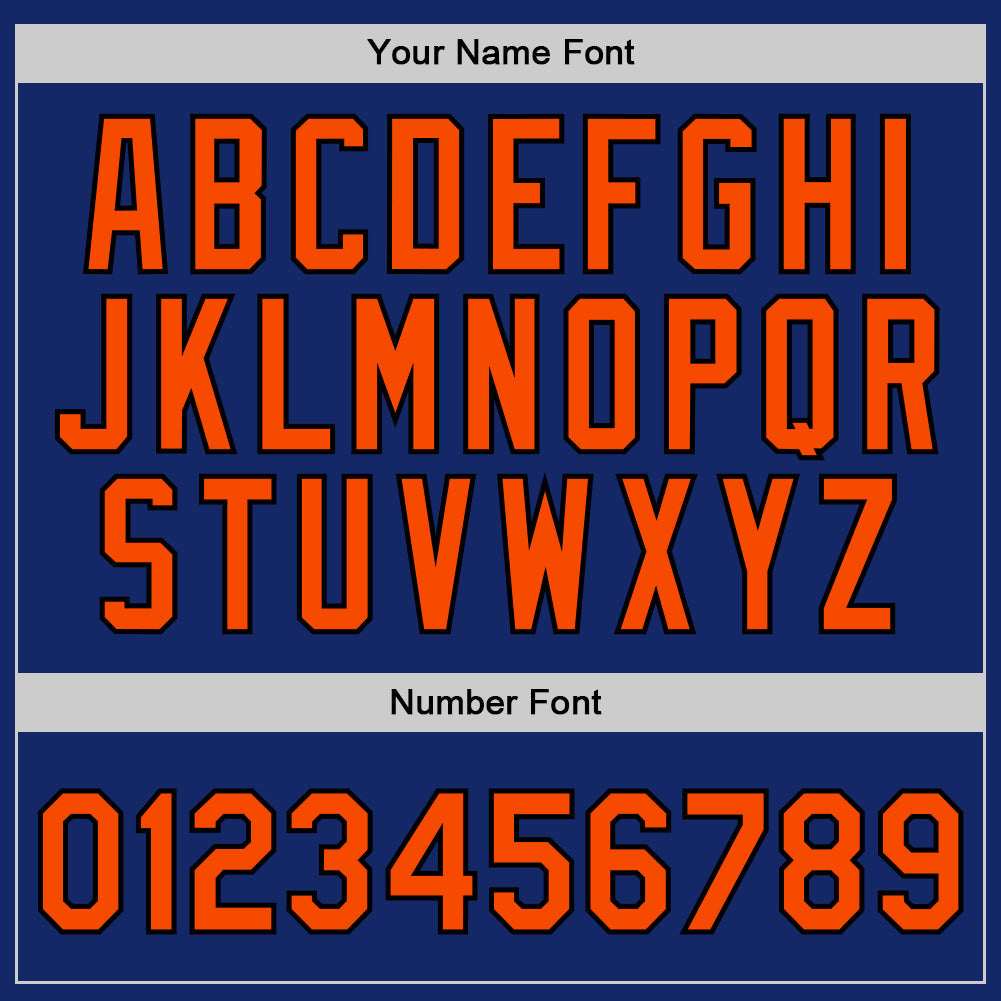 Custom Royal Orange-Black Authentic Throwback Basketball Jersey view 4