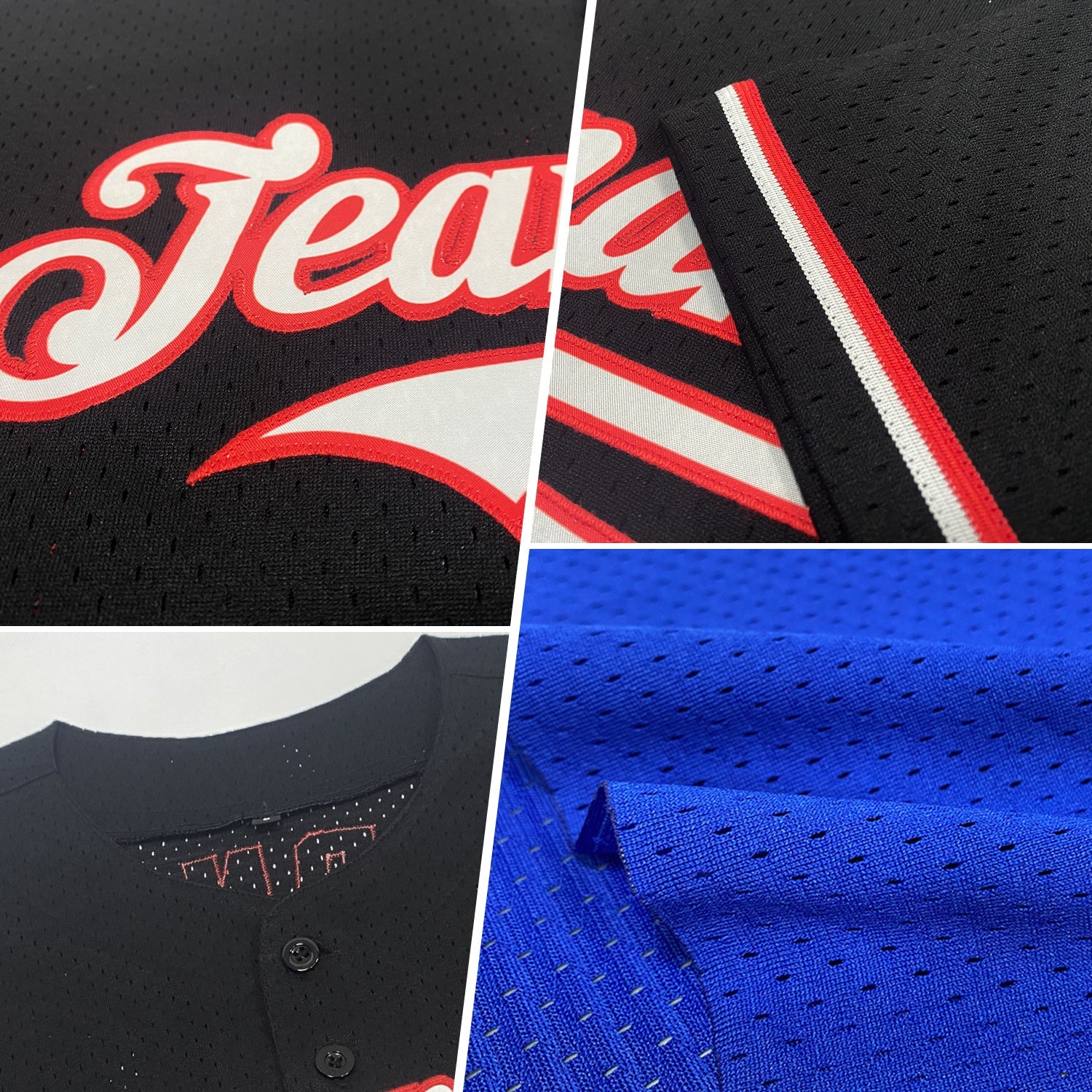 Custom Royal White Mesh Authentic Throwback Baseball Jersey view 2
