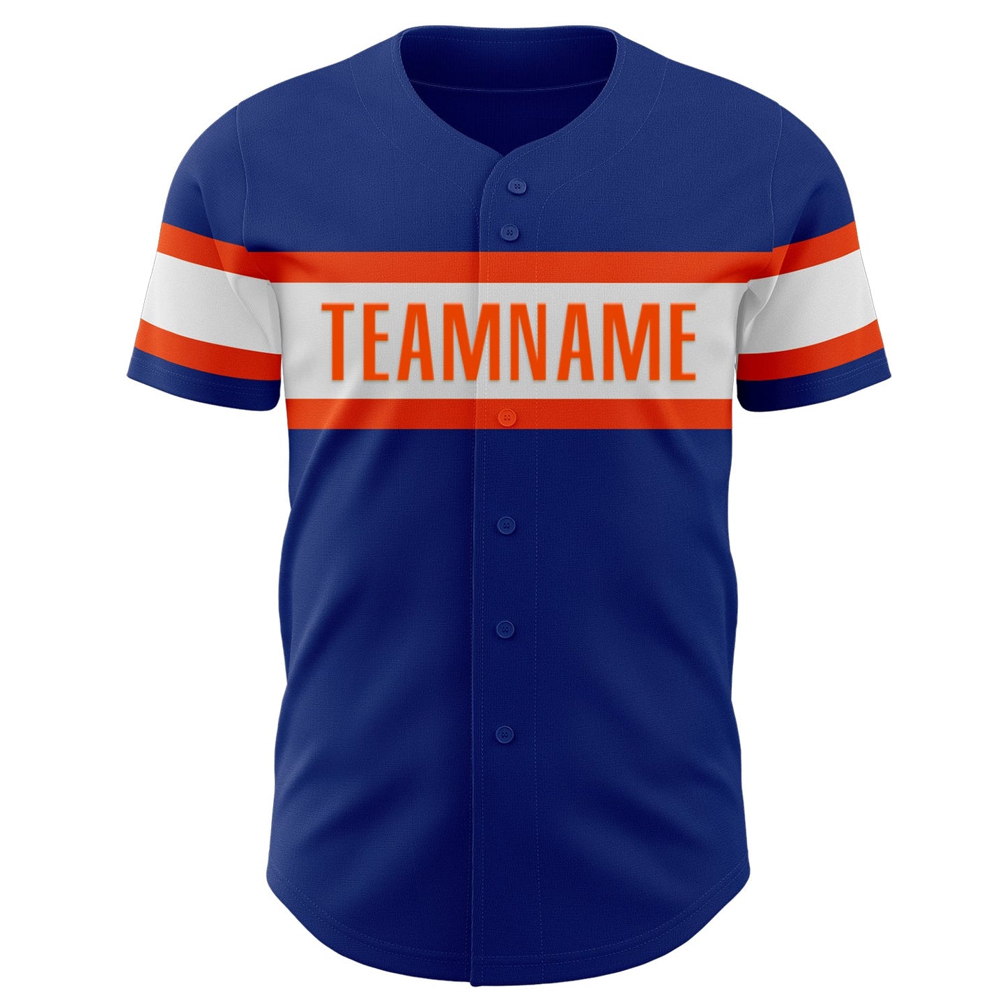 Custom Royal White-Orange Authentic Baseball Jersey view 2