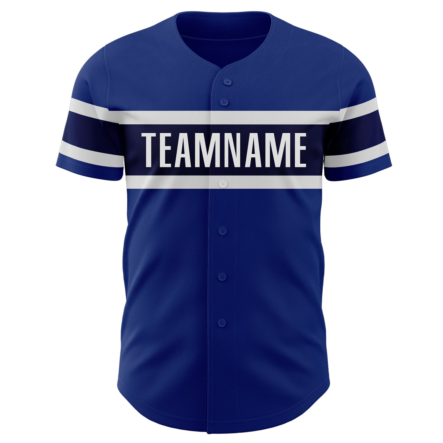Custom Royal Navy-White Authentic Baseball Jersey view 2