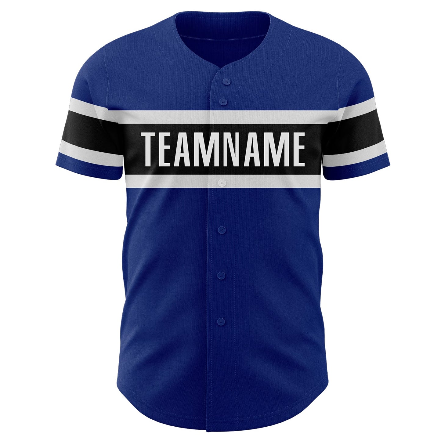 Custom Royal Black-White Authentic Baseball Jersey view 2