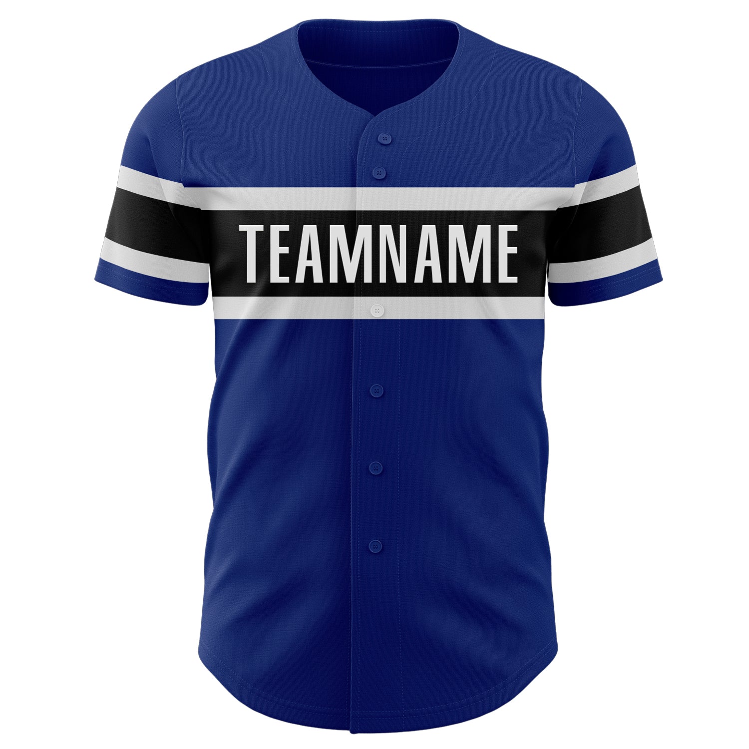 Custom Royal Black-White Authentic Baseball Jersey view 2