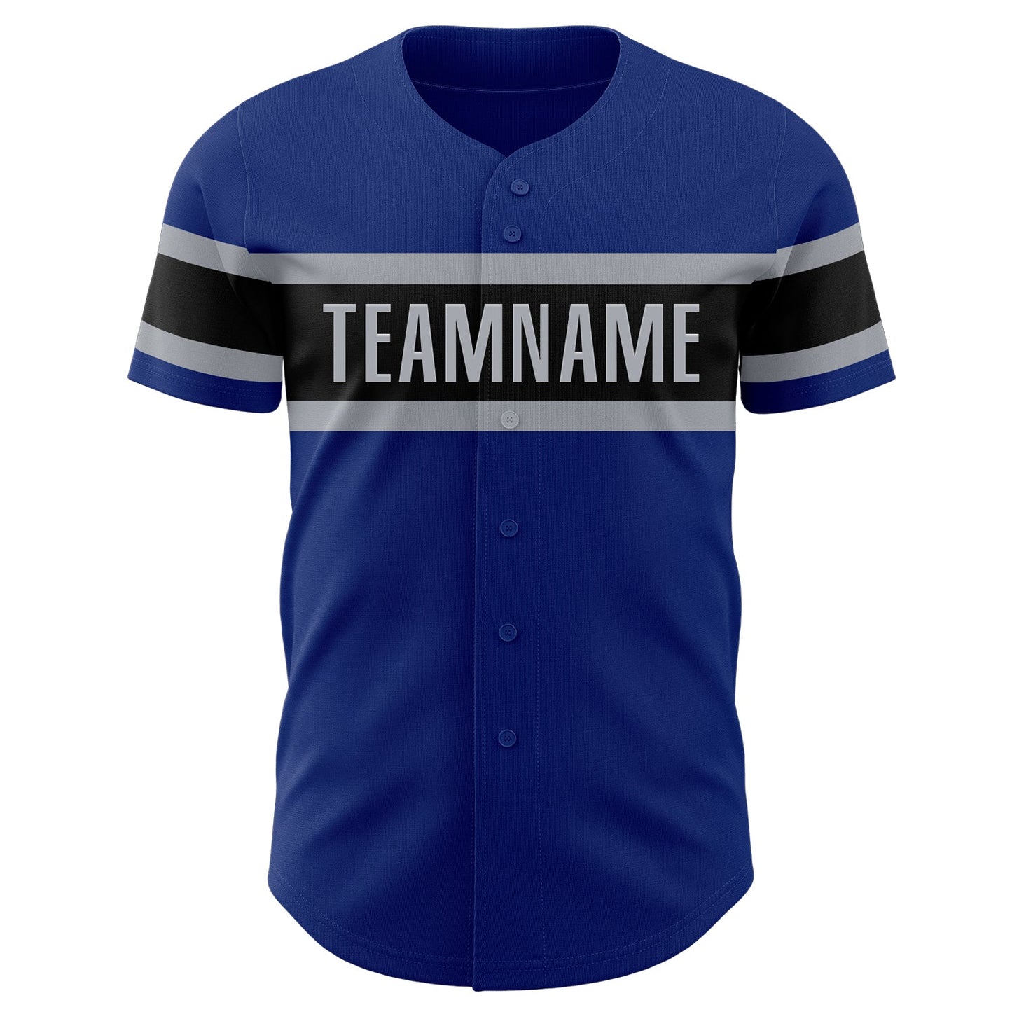 Custom Royal Gray-Black Authentic Baseball Jersey view 2
