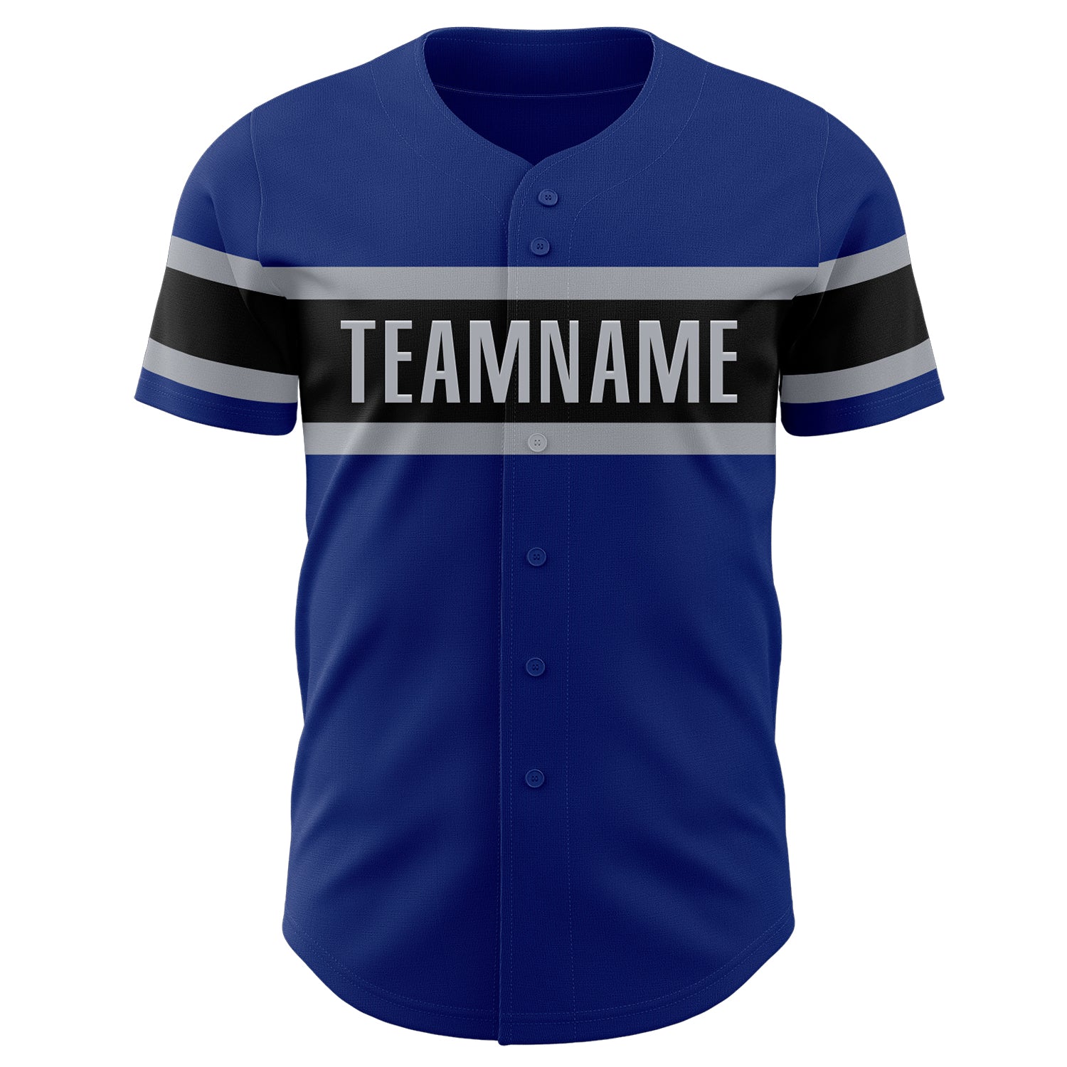 Custom Royal Gray-Black Authentic Baseball Jersey view 2