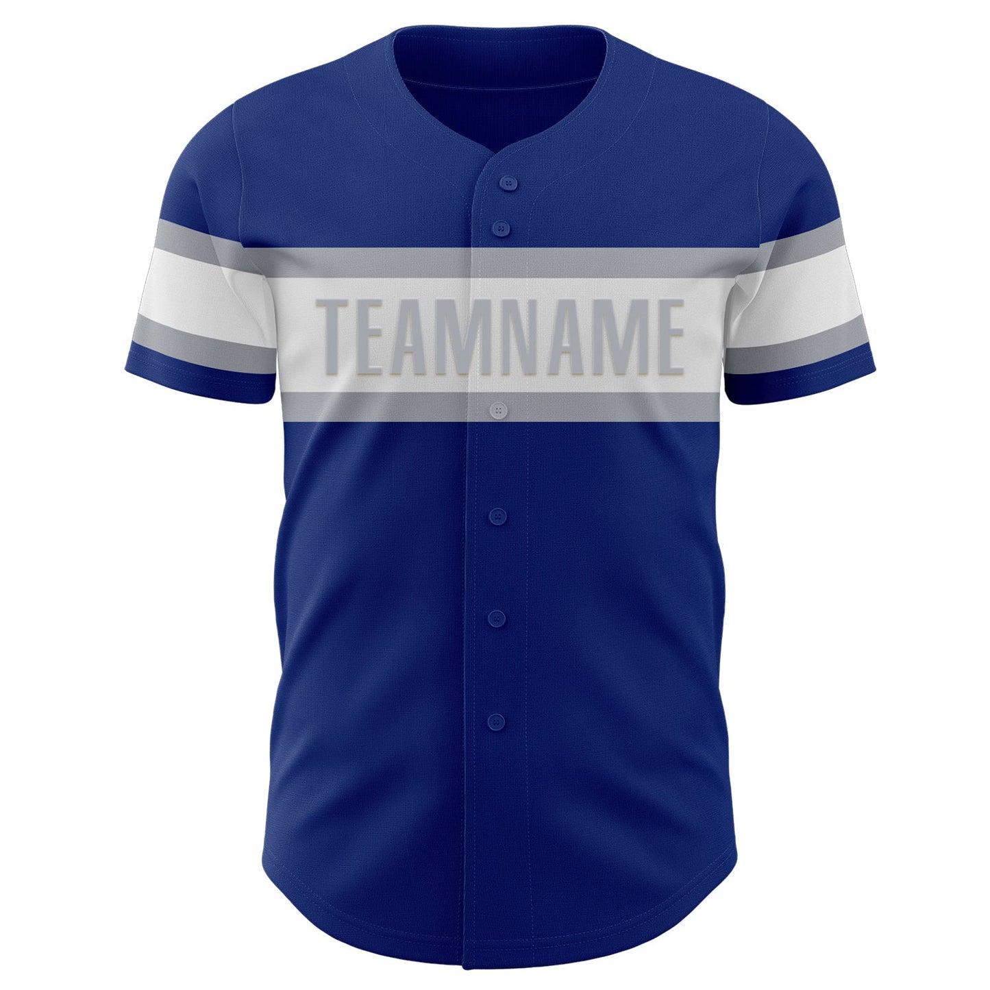 Custom Royal White-Gray Authentic Baseball Jersey view 2