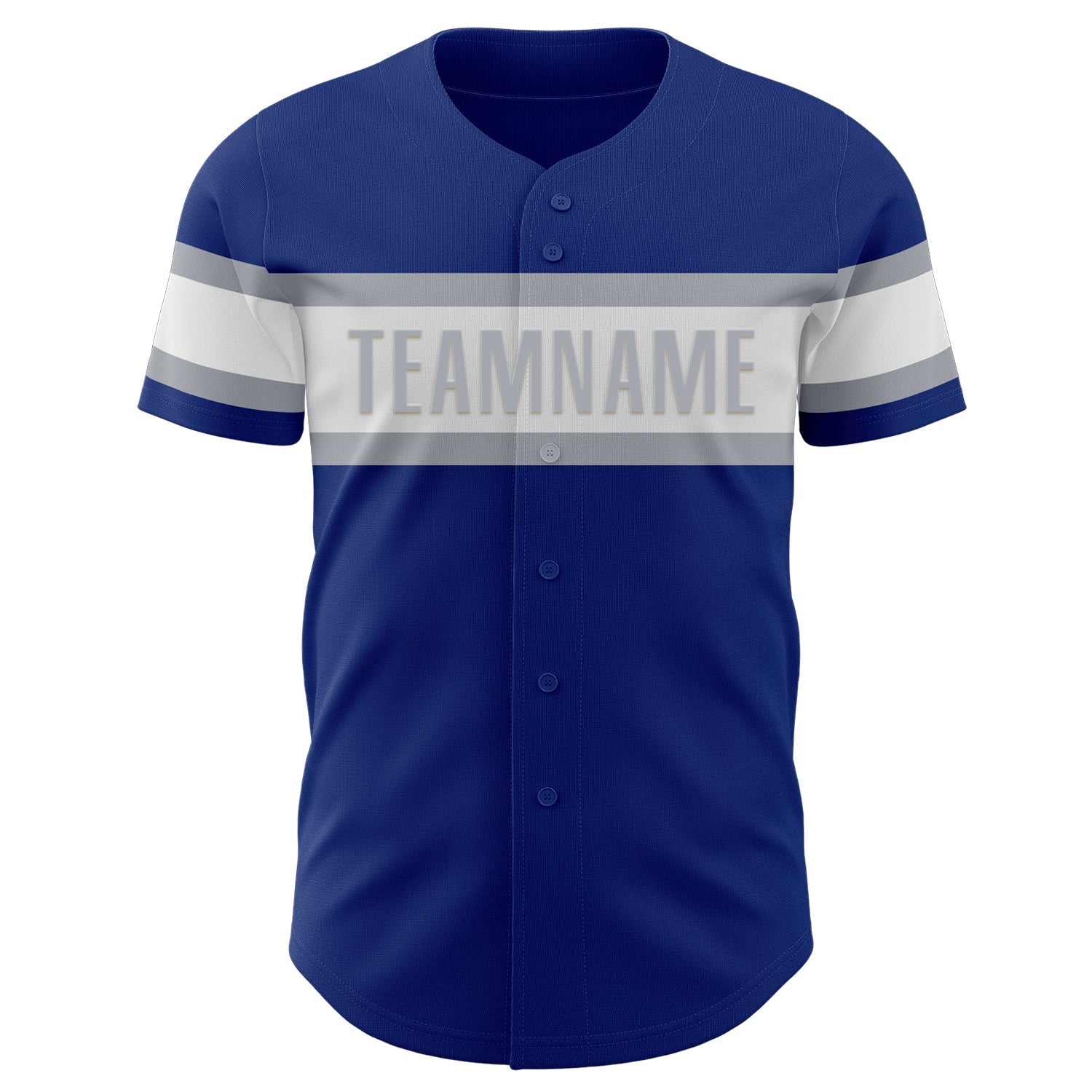 Custom Royal White-Gray Authentic Baseball Jersey view 2