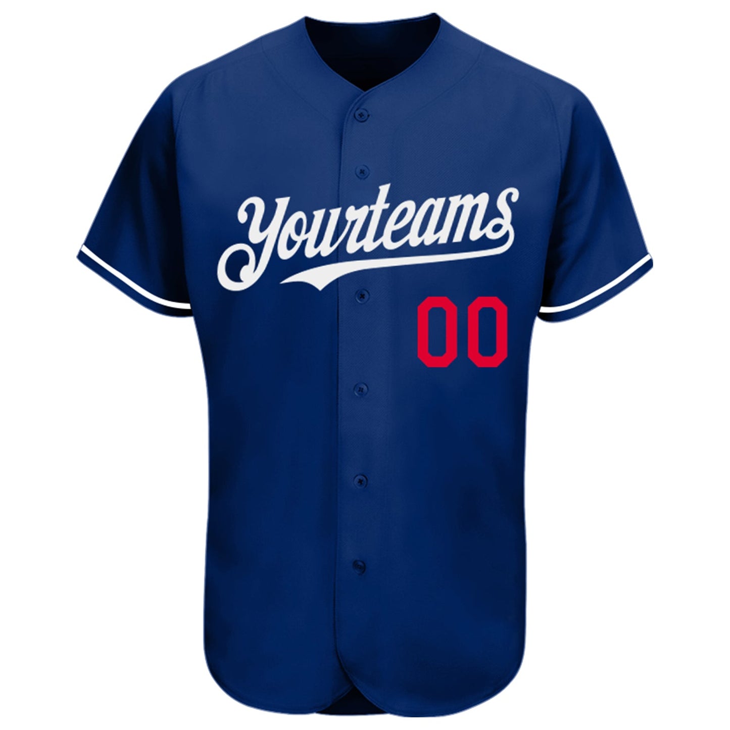 Custom Royal White-Red Authentic Baseball Jersey view 2