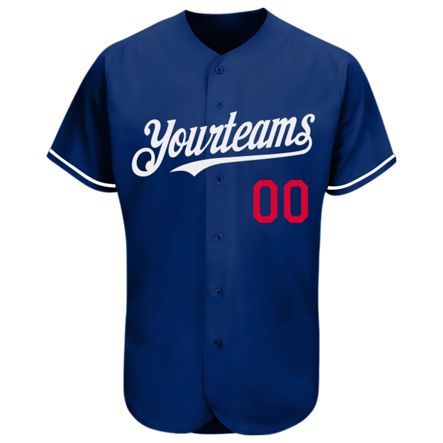 Custom Royal White-Red Authentic Baseball Jersey view 2