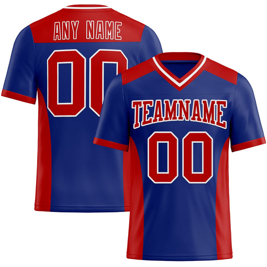 Custom Royal Red-White Authentic Football Jersey - Main View