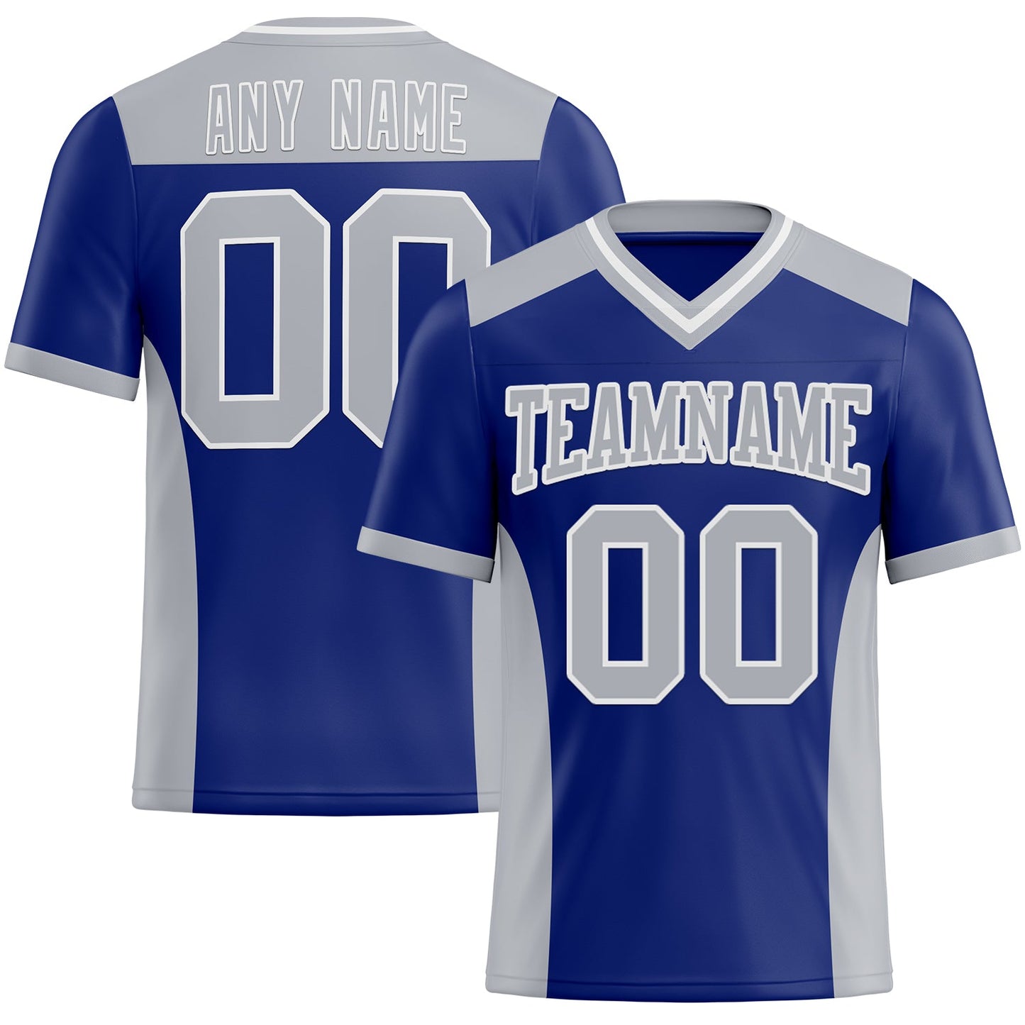 Custom Royal Gray-White Authentic Football Jersey - Main View