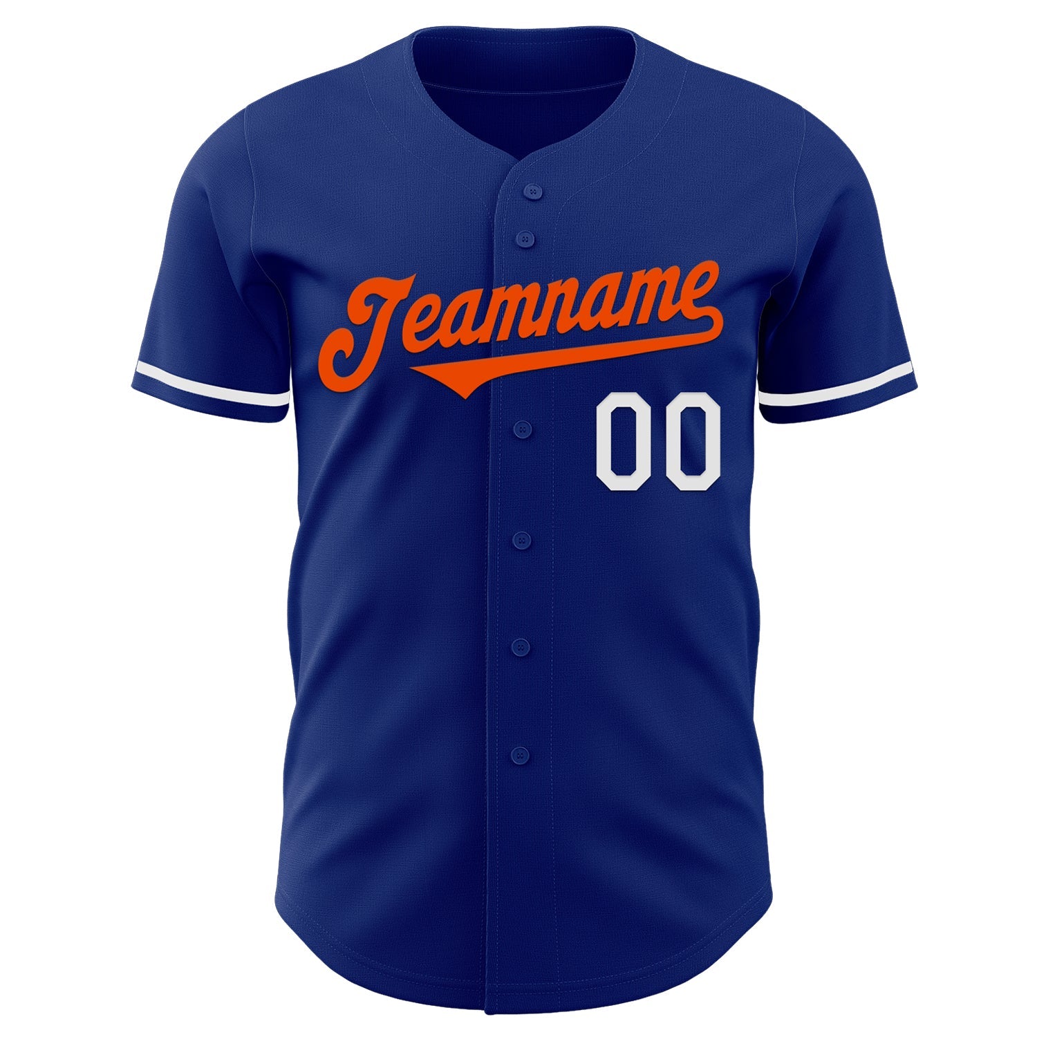 Custom Royal Orange-White Authentic Baseball Jersey view 2
