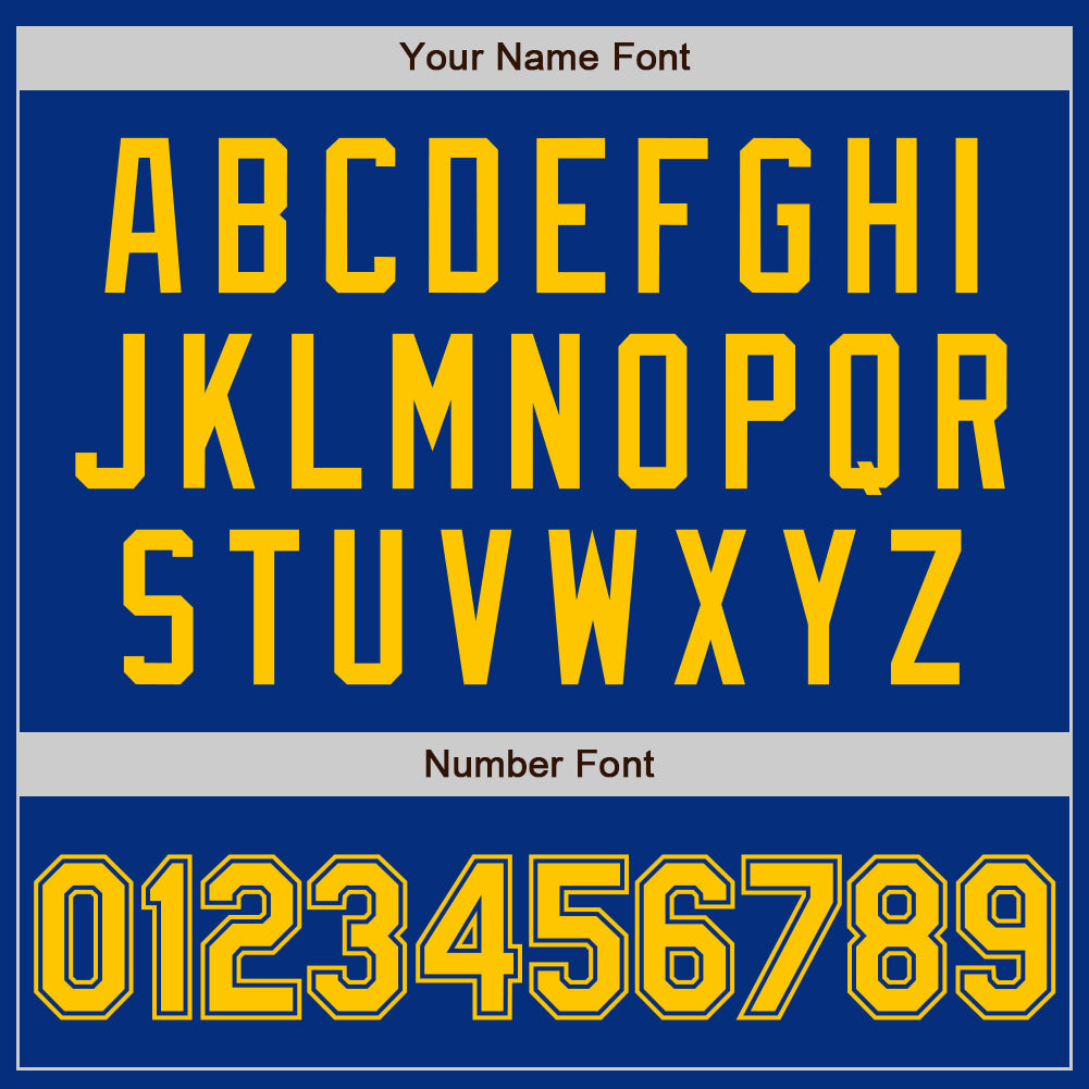 Custom Royal Yellow Authentic Baseball Jersey view 4