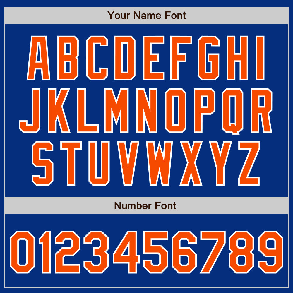Custom Royal Orange-White Authentic Baseball Jersey view 4