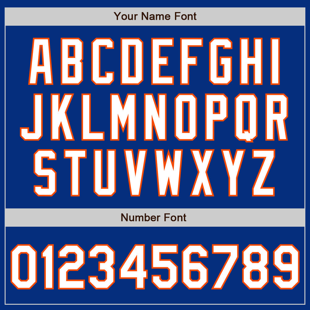 Custom Royal White-Orange Authentic Baseball Jersey view 4