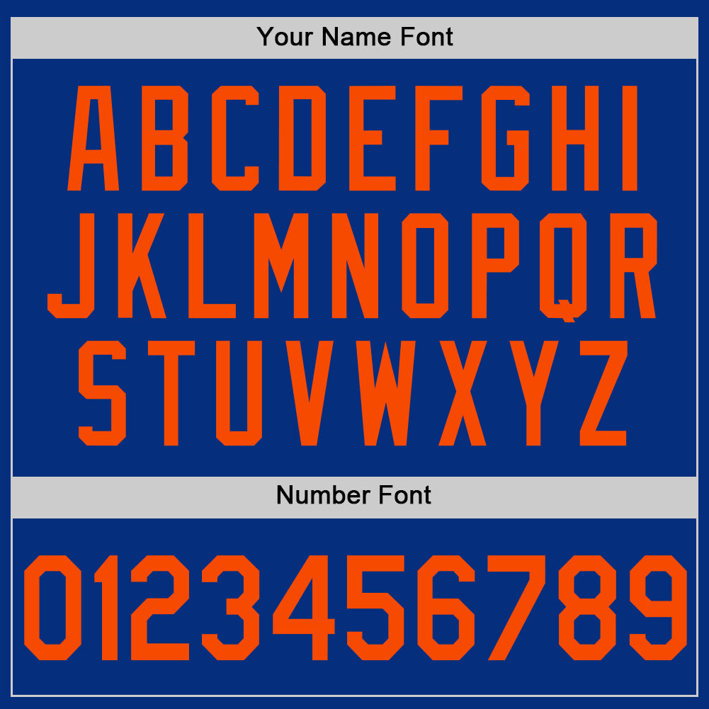 Custom Royal Orange Authentic Throwback Basketball Jersey view 4