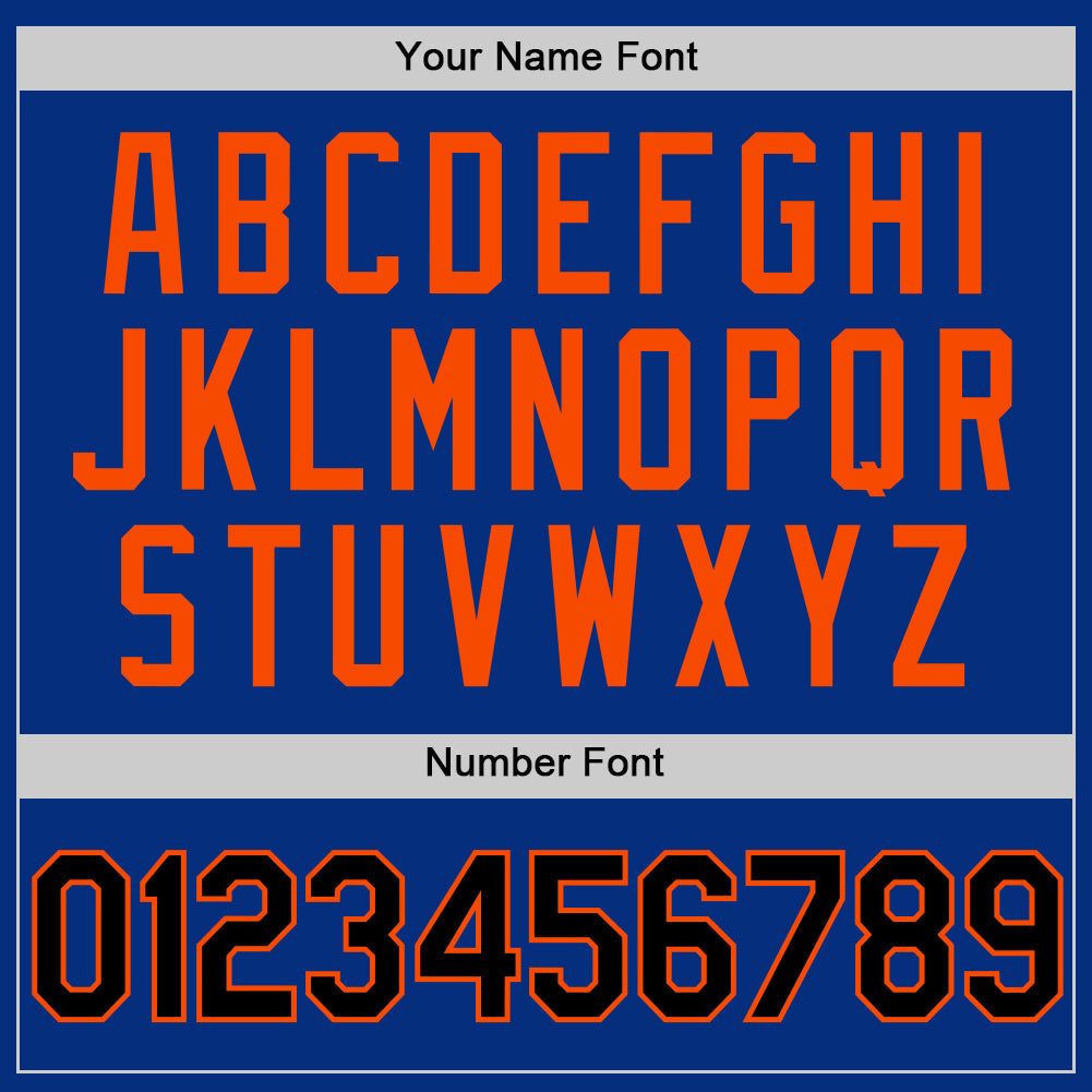 Custom Royal Black-Orange Authentic Throwback Basketball Jersey view 4