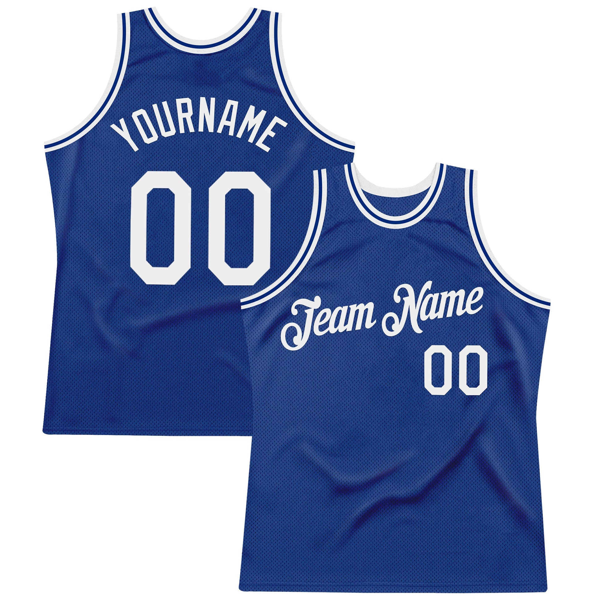 Custom Royal White Authentic Throwback Basketball Jersey - Main View