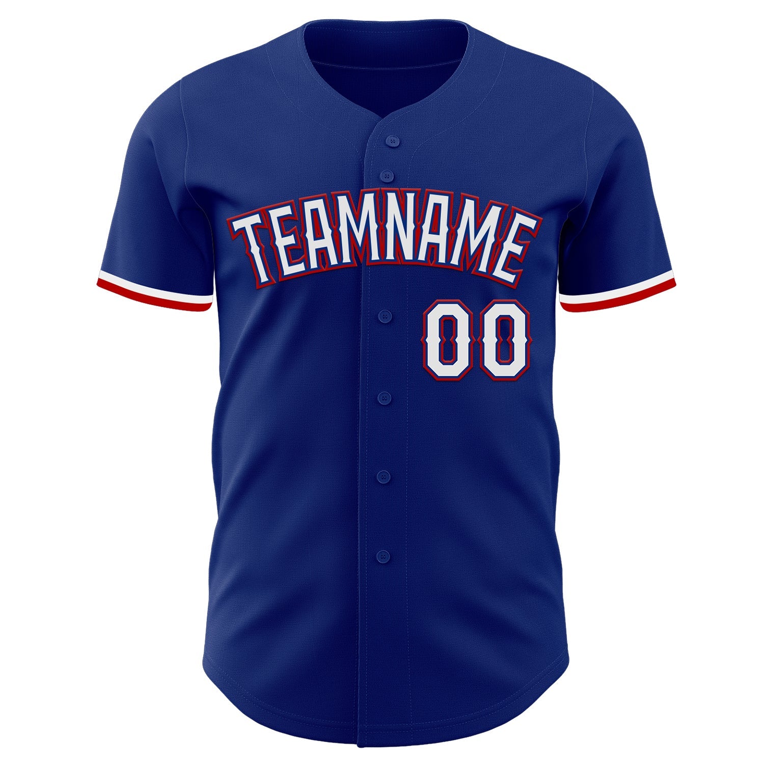 Custom Royal White-Red Authentic Baseball Jersey view 2