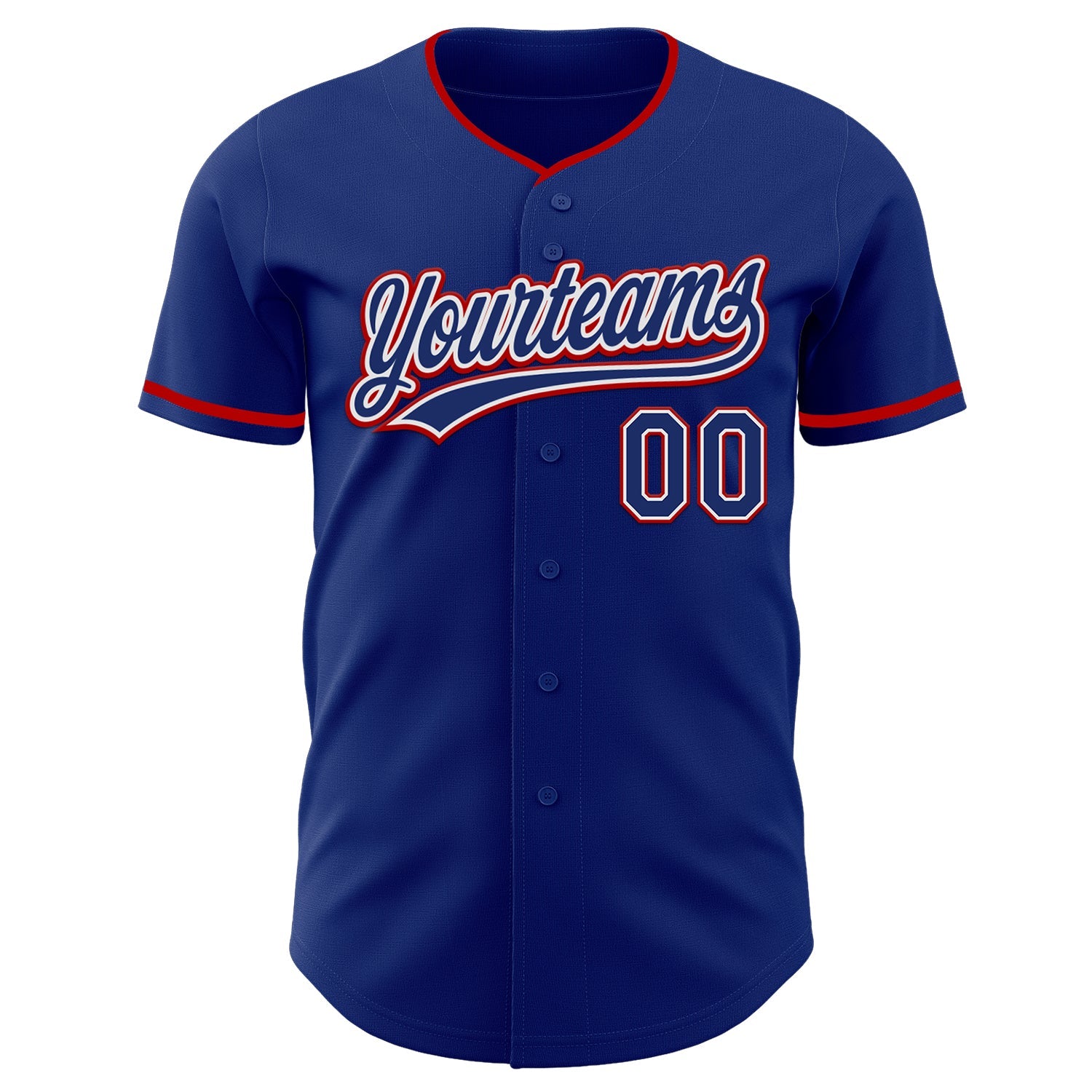 Custom Royal White-Red Authentic Baseball Jersey view 2