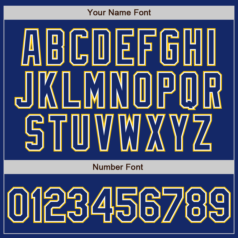 Custom Royal White-Yellow Authentic Baseball Jersey view 5