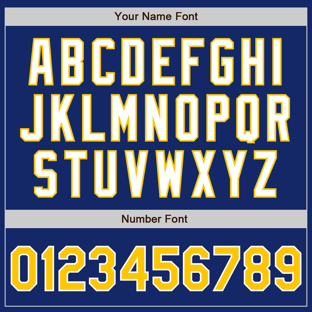 Custom Royal Yellow-White Authentic Baseball Jersey view 5