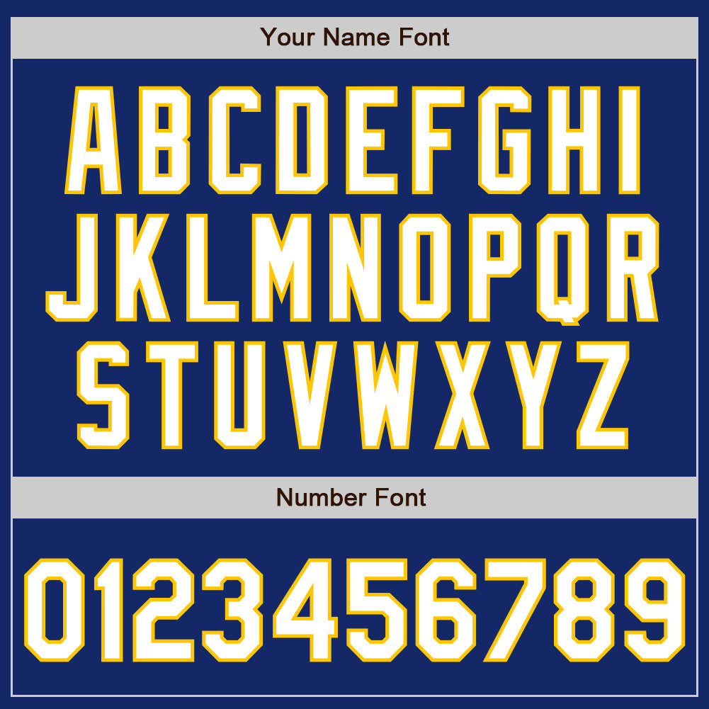 Custom Stitched Royal White-Yellow Baseball Pullover Sweatshirt Hoodie view 4