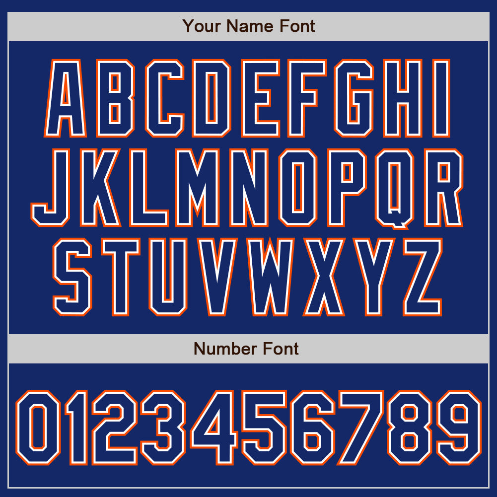 Custom Royal White-Orange Authentic Baseball Jersey view 5