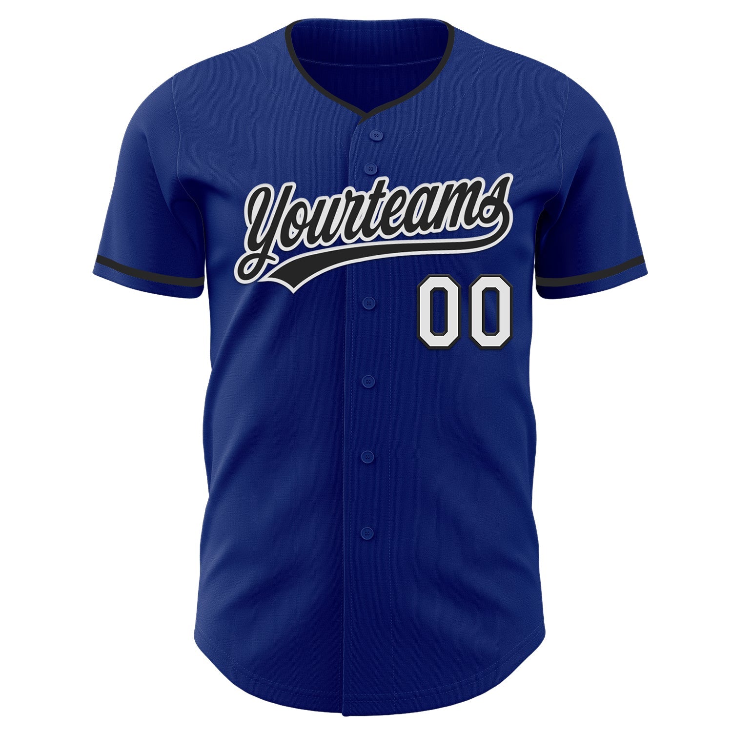 Custom Royal Black-White Authentic Baseball Jersey view 2
