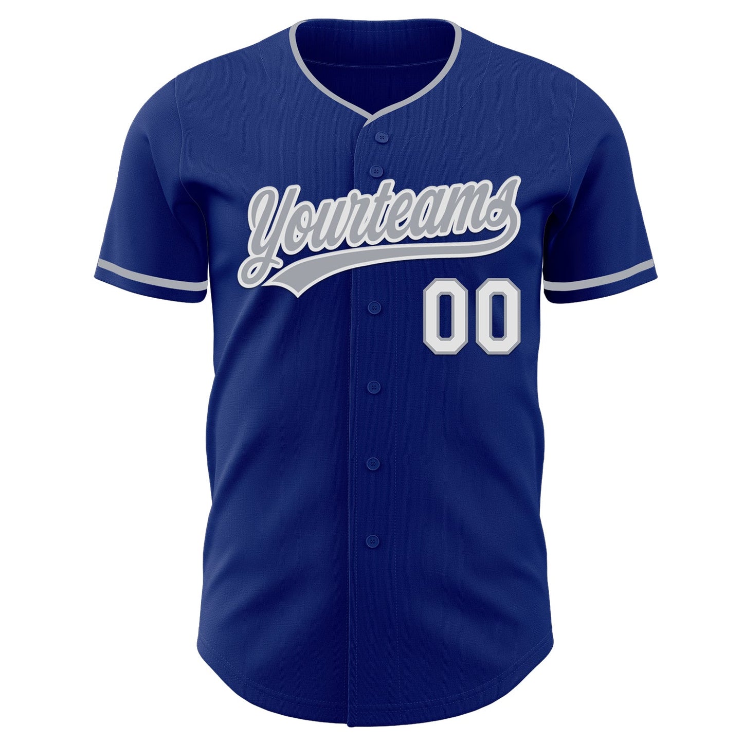 Custom Royal Gray-White Authentic Baseball Jersey view 2
