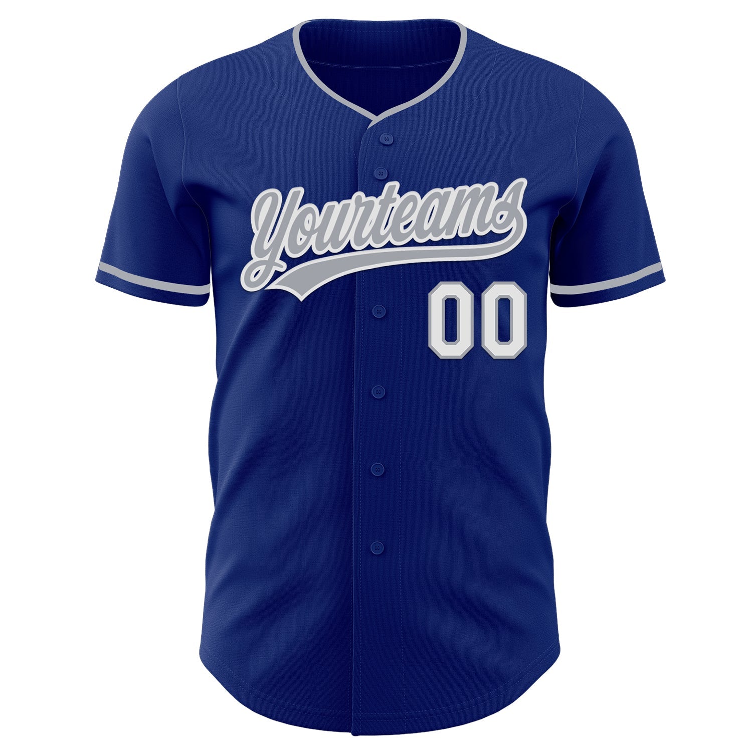 Custom Royal Gray-White Authentic Baseball Jersey view 2
