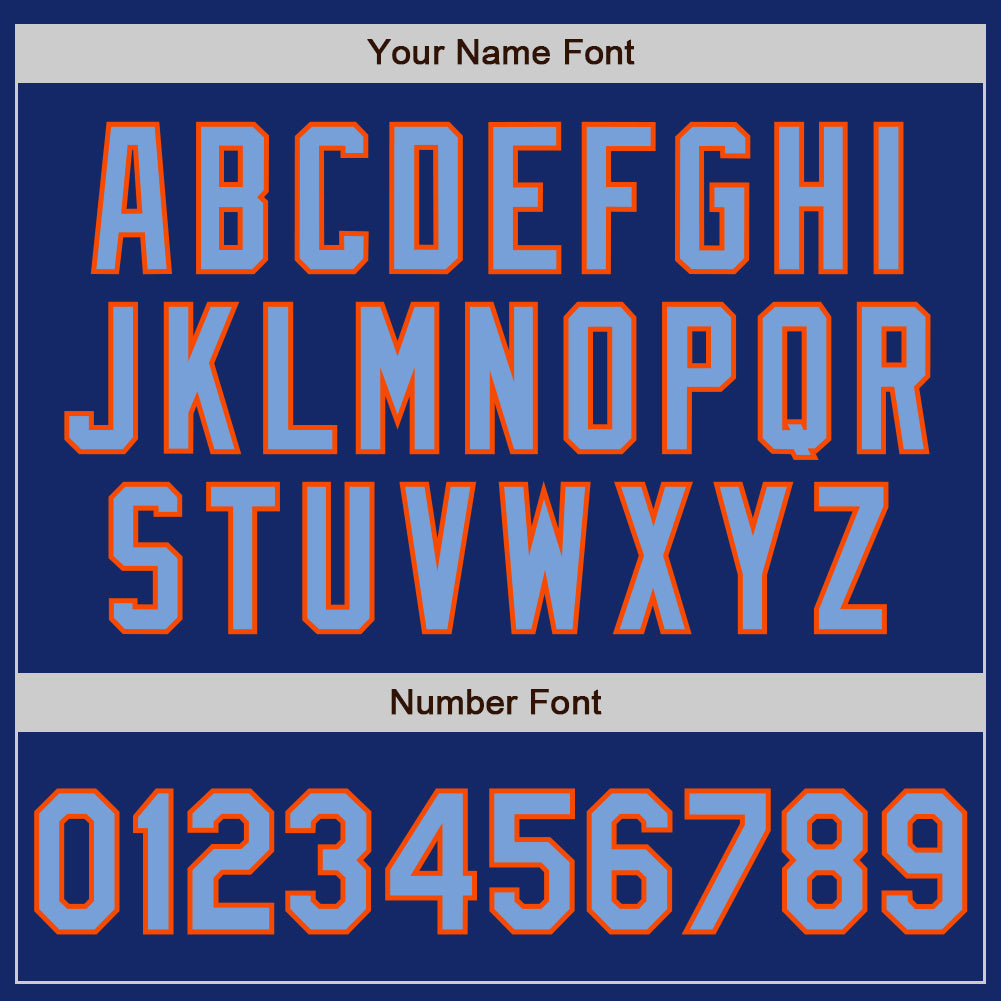Custom Royal Powder Blue-Orange Authentic Baseball Jersey view 5