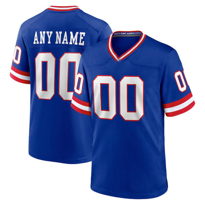 Custom NY.Giants Royal Stitched Game Stitched Jersey Football Jerseys - Main View