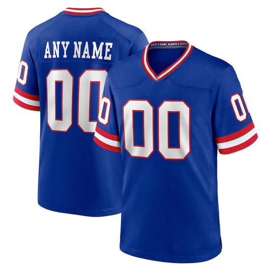 Custom NY.Giants Royal Stitched Game Stitched Jersey Football Jerseys - Main View