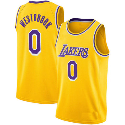 LA.Lakers #0 Russell Westbrook 2020-21 Swingman Player Jersey Gold Icon Edition Stitched American Basketball Jersey - Main View