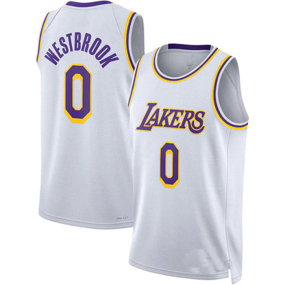 LA.Lakers #0 Russell Westbrook Unisex 2022-23 Swingman Jersey  Association Edition White Stitched American Basketball Jersey - Main View