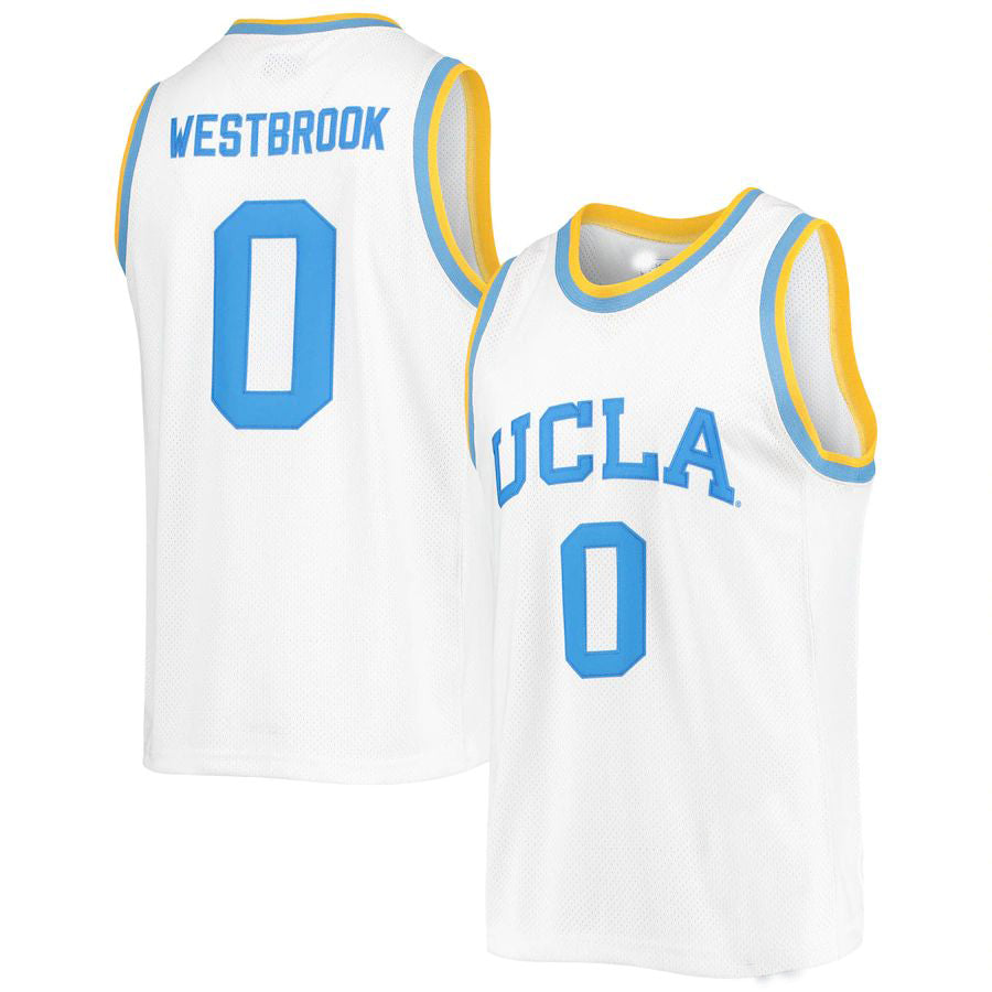 U.Bruins #0 Russell Westbrook Original Retro Brand Commemorative Classic Basketball Jersey White Stitched American College Jerseys - Main View