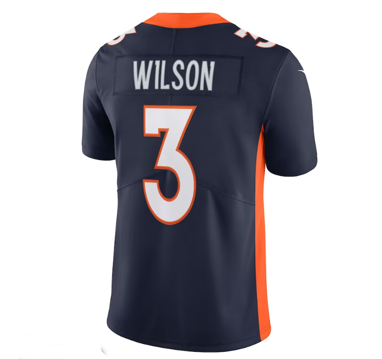 D.Broncos #3 Russell Wilson Alternate Vapor Limited Jersey - Navy Stitched American Football Jerseys - Main View