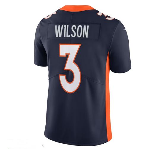D.Broncos #3 Russell Wilson Alternate Vapor Limited Jersey - Navy Stitched American Football Jerseys - Main View