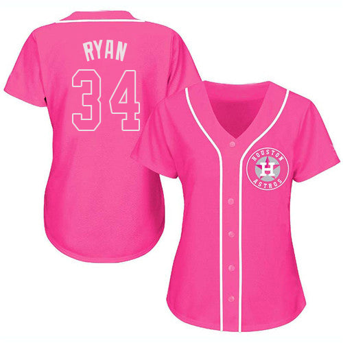 Baseball Jersey Houston Astros Nolan Ryan Pink Fashion Stitched Jerseys - Main View