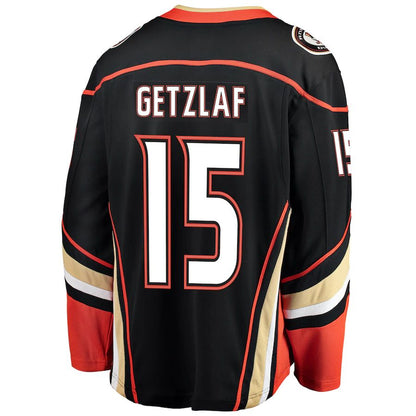 A.Ducks #15 Ryan Getzlaf Fanatics Branded Home Breakaway Player Jersey Black Stitched American Hockey Jerseys - Main View