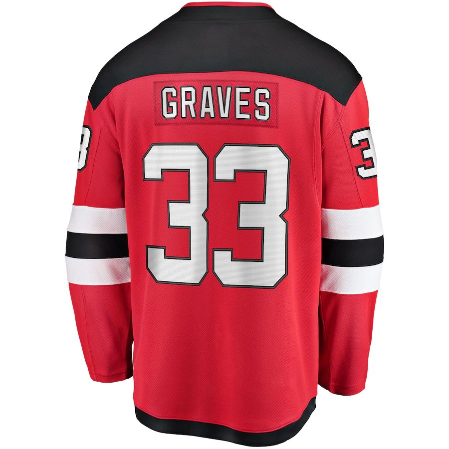 NJ.Devils #33 Ryan Graves Fanatics Branded Breakaway Player Jersey Red Stitched American Hockey Jerseys - Main View