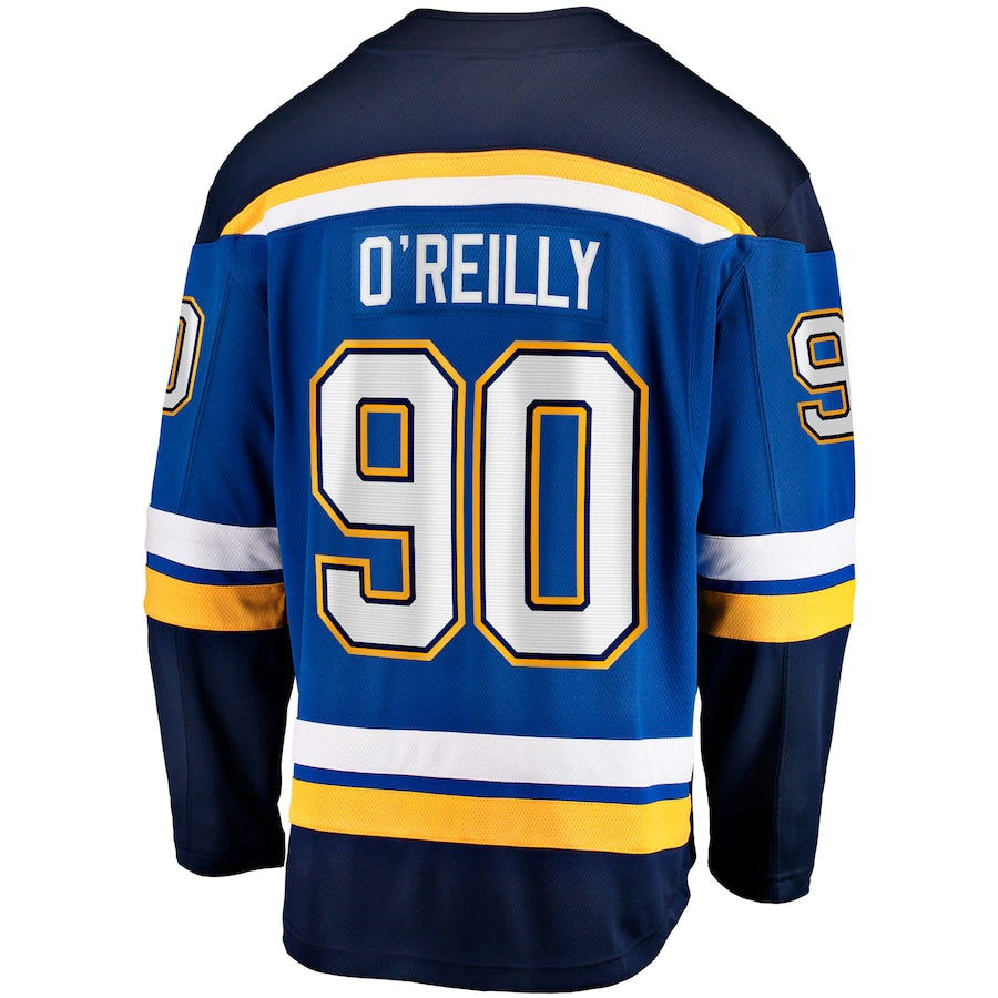 St.L.Blues #90 Ryan O'Reilly Fanatics Branded Home Captain Premier Breakaway Player Jersey Blue Stitched American Hockey Jerseys - Main View