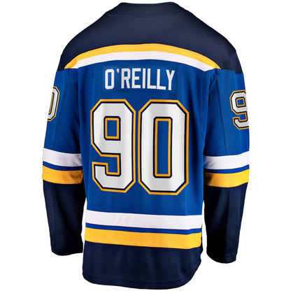 St.L.Blues #90 Ryan O'Reilly Fanatics Branded Home Captain Premier Breakaway Player Jersey Blue Stitched American Hockey Jerseys - Main View