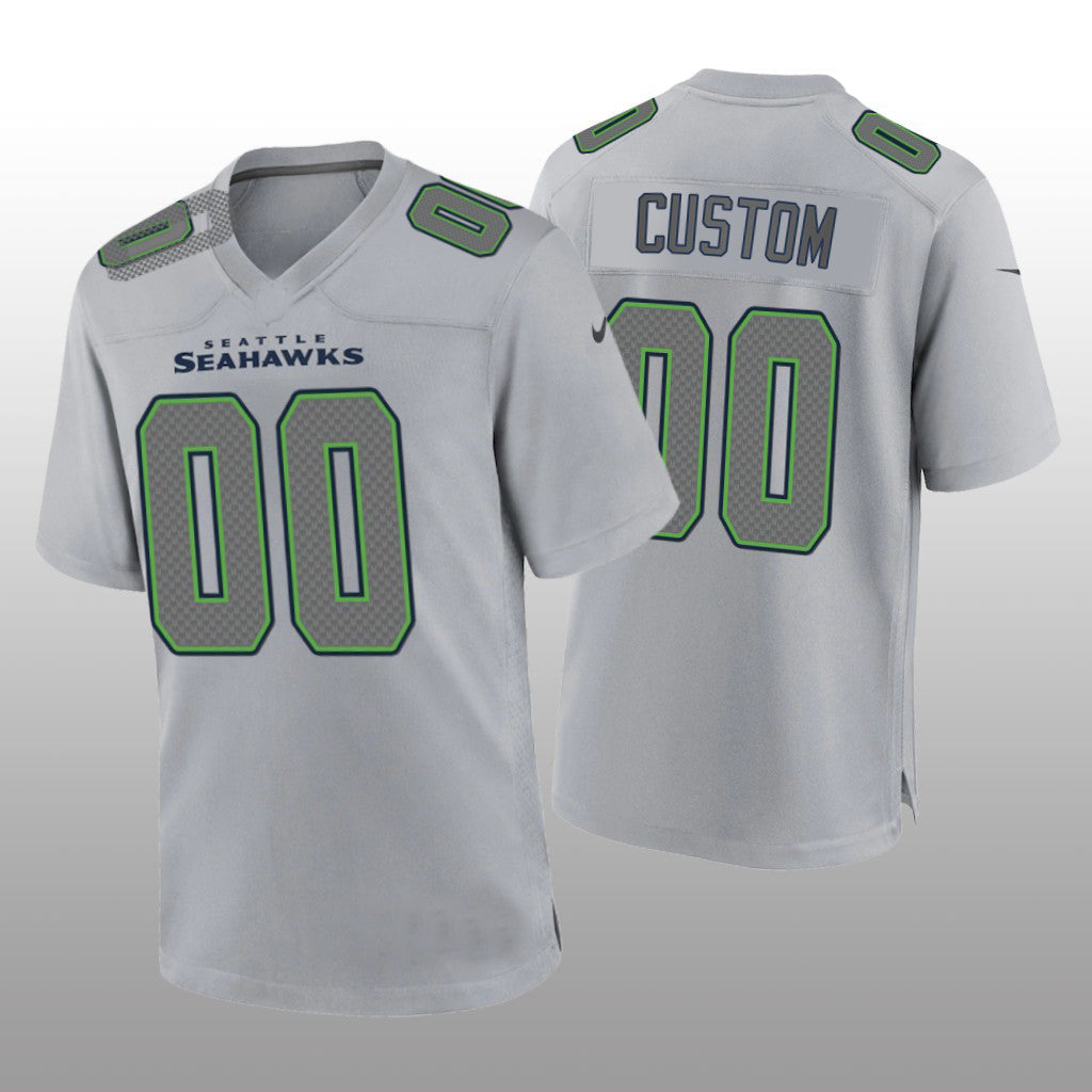 Custom S.Seahawks Gray Atmosphere Game Jersey American Jerseys Stitched Football Jerseys - Main View