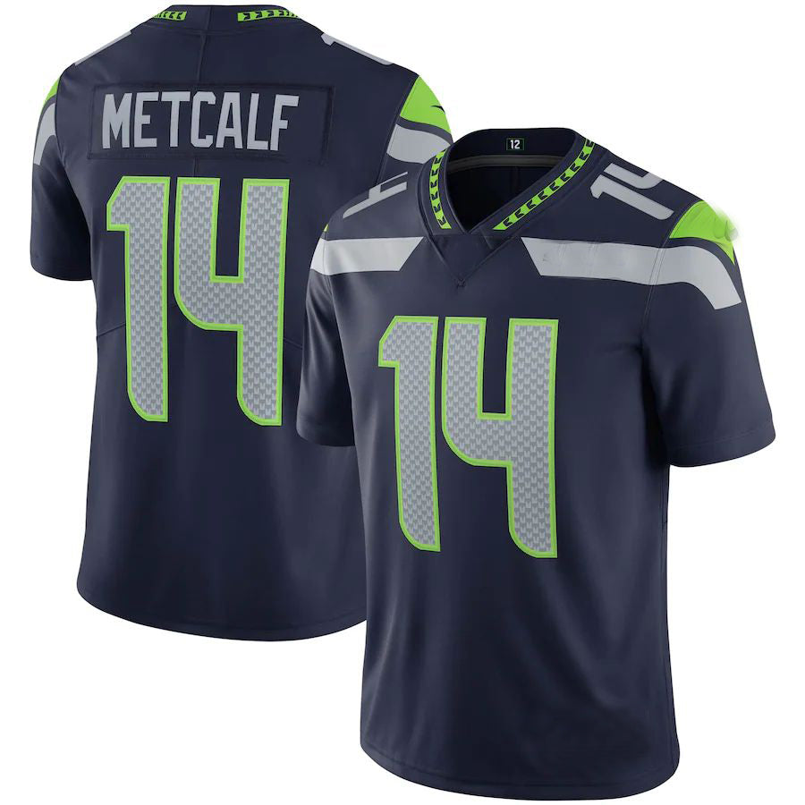S.Seahawks #14 DK Metcalf College Navy Vapor Limited Jersey Stitched American Football Jerseys - Main View
