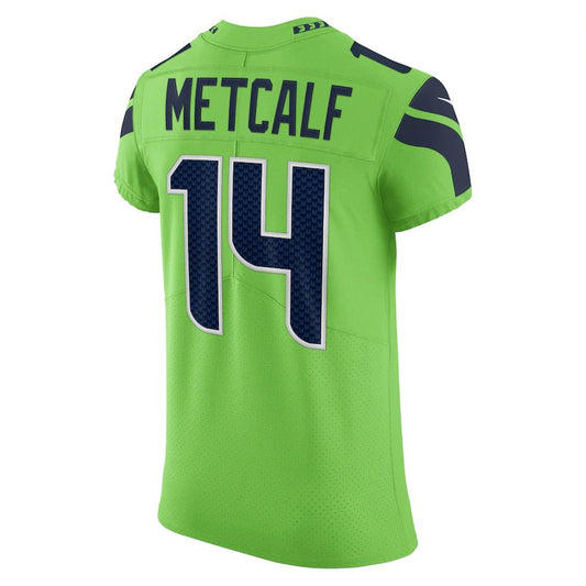 S.Seahawks #14 DK Metcalf Neon Green Alternate Vapor Elite Player Jersey Stitched American Football Jerseys - Main View