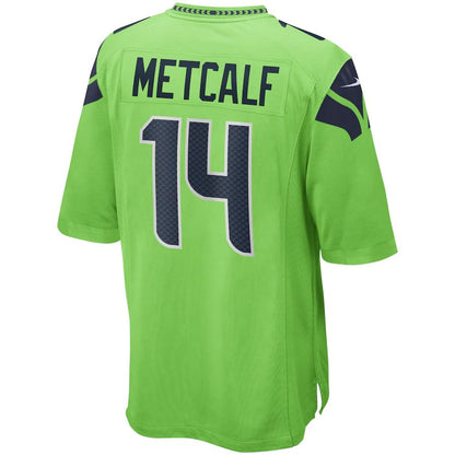 S.Seahawks #14 DK Metcalf Neon Green Game Jersey Stitched American Football Jerseys - Main View