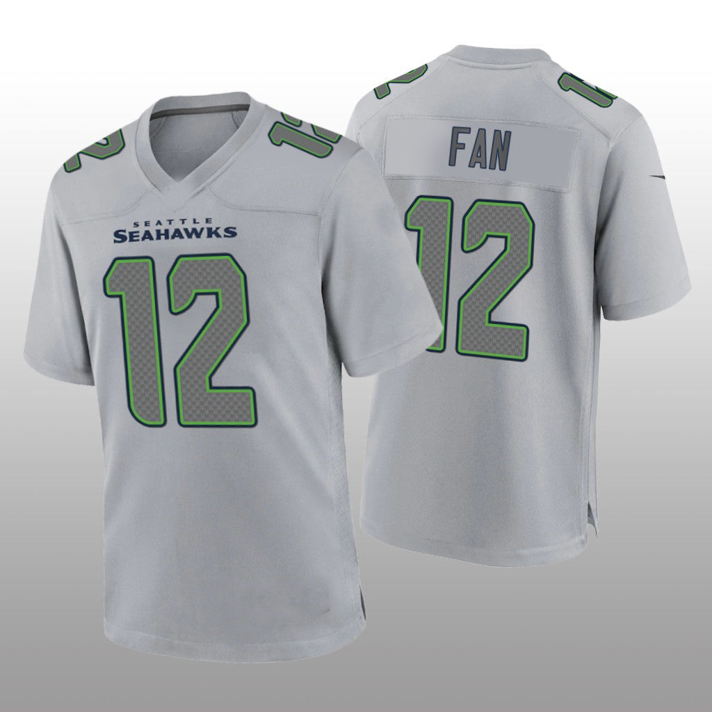 S.Seahawks #12  Fan Gray Atmosphere Game Jersey Stitched American Football Jerseys - Main View