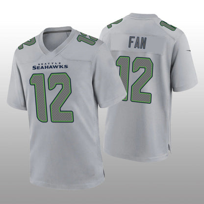 S.Seahawks #12  Fan Gray Atmosphere Game Jersey Stitched American Football Jerseys - Main View