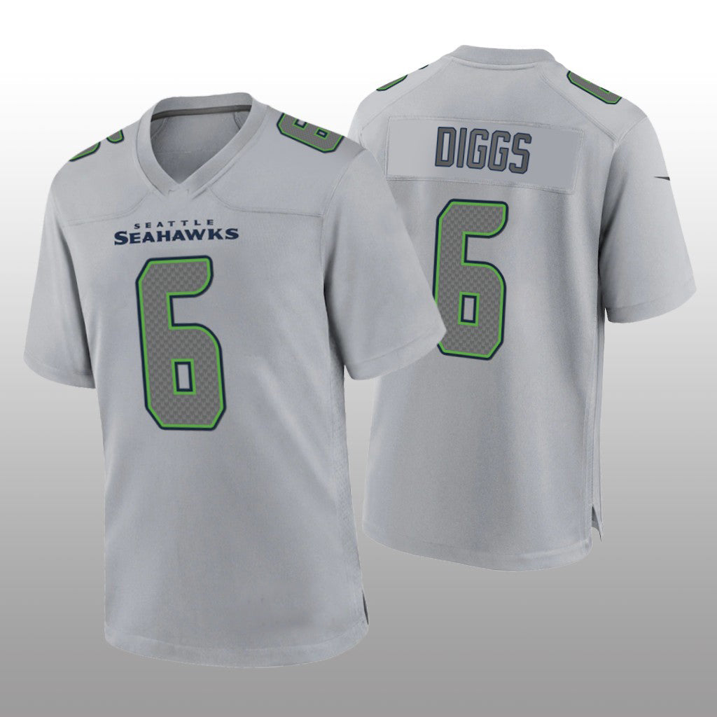 S.Seahawks #6 Quandre Diggs Gray Atmosphere Game Jersey Stitched American Football Jerseys - Main View